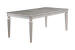 Modern Glam 1pc Dining Table Silver Gray Finish 18" Extension Leaf with Sparkling Accents Casual Dining Room Furniture