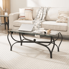 3-Piece Tempered Glass Coffee Table Set