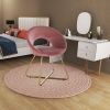 Modern Accent Velvet Chair, Dining Chair Comfy Upholstered Arm Chair Living Room Furniture Mid-Century Leisure Chair with Golden Metal Frame Legs