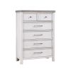 White and Gray Finish 1pc Bedroom Chest of 5 Drawers Classic Design Wooden Furniture