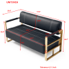 57.9" Width Modern Upholstery Faux Bonded Leather Loveseat Sofa for Living Room Accent Love Seats for Small Spaces 2 Seater Couch Sofa Office Apartmen
