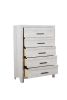 Modern Style 5-Drawer Chest Made with Wood in Gray