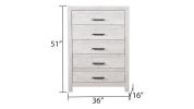 Modern Style 5-Drawer Chest Made with Wood in Gray