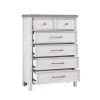 White and Gray Finish 1pc Bedroom Chest of 5 Drawers Classic Design Wooden Furniture