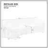 Modern Design Curved Shaped Sofa Couch for Living Room,Upholstered Fabric 4-Seat Sofa No Need to Assembly Couch for Apartment,Beige