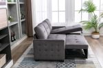 77 Inch Reversible Sectional Storage Sleeper Sofa Bed , L-Shape 2 Seat Sectional Chaise With Storage , Skin-Feeling Velvet Fabric