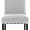 Modern Look 2pc Light Gray Finish Side Chair Fabric Full Back Upholstered Seat Nailhead Trim Accent Dining Room Wooden Furniture