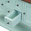 TREXM Cambridge Series Ample Storage Vintage Console Table with Four Small Drawers and Bottom Shelf for Living Rooms