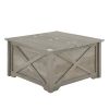 Farmhouse Coffee Table, Square Wood Center Table with Large Hidden Storage Compartment for Living Room