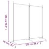 2-Panel Room Divider Black 68.9"x70.9" Fabric