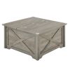 Farmhouse Coffee Table, Square Wood Center Table with Large Hidden Storage Compartment for Living Room