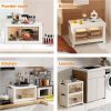 4-layer covered plastic storage box, with a total of 320QT closet organizer and stackable and foldable storage space