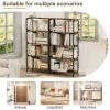 5 Tier Large Book Shelf, Bookcase Home Office Open Bookshelf,Shelves for Living Room, Office Shelf,Vintage Industrial Style Bookshelf with Metal Frame