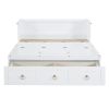 Full Size Murphy Bed with USB Port and a Large Drawer, White