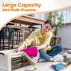 4-layer covered plastic storage box, with a total of 320QT closet organizer and stackable and foldable storage space