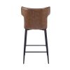28inch Counter Height Bar Stools Set of 2, Modern Bar Upholstered Chairs with PU Leather, Metal Footrest and Frame for Kitchen Island, Bar Table