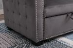 77 Inch Reversible Sectional Storage Sleeper Sofa Bed , L-Shape 2 Seat Sectional Chaise With Storage , Skin-Feeling Velvet Fabric