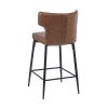 28inch Counter Height Bar Stools Set of 2, Modern Bar Upholstered Chairs with PU Leather, Metal Footrest and Frame for Kitchen Island, Bar Table