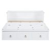 Full Size Murphy Bed with USB Port and a Large Drawer, White