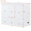 Full Size Murphy Bed with USB Port and a Large Drawer, White