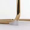 A&A Furniture,Modern Dining Chairs with Corduroy Fabric,Gold Metal Base, Accent Armless Kitchen Chairs with Channel Tufting, Side Chairs, Set of 2