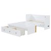 Full Size Murphy Bed with USB Port and a Large Drawer, White