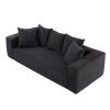 88.97 inch Soft Corduroy Upholstery Streamlined Design sofa with 5 Pillows, Ample and Cozy 3 Seater Couch for Modern Spaces for Living room