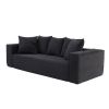 88.97 inch Soft Corduroy Upholstery Streamlined Design sofa with 5 Pillows, Ample and Cozy 3 Seater Couch for Modern Spaces for Living room
