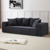 88.97 inch Soft Corduroy Upholstery Streamlined Design sofa with 5 Pillows, Ample and Cozy 3 Seater Couch for Modern Spaces for Living room