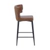 28inch Counter Height Bar Stools Set of 2, Modern Bar Upholstered Chairs with PU Leather, Metal Footrest and Frame for Kitchen Island, Bar Table