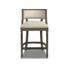 Paris 26.5' Farmhouse Counter Height Bar Stool with Backrest, Light Beige Linen