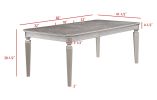 Modern Glam 1pc Dining Table Silver Gray Finish 18" Extension Leaf with Sparkling Accents Casual Dining Room Furniture