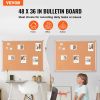 VEVOR 48"x36" Large Cork Board ‚Äì Wall-Mounted Bulletin Board with Pin Board