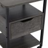 Set of 2 Side Table with Charging Station and Wheels, Rolling End Table with 2 USB Ports and 2 Outlets and Power Switch
