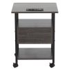 Set of 2 Side Table with Charging Station and Wheels, Rolling End Table with 2 USB Ports and 2 Outlets and Power Switch