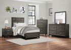 Contemporary Design 1pc 6-Drawers Dresser Gray Finish Polished Hardware Wooden Bedroom Furniture