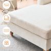 Modern Mid-Century Indoor Oversized Chaise Lounger Comfort Sleeper Sofa with Soild Wood Legs