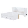 Full Size Murphy Bed with USB Port and a Large Drawer, White