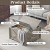 Farmhouse Coffee Table, Square Wood Center Table with Large Hidden Storage Compartment for Living Room