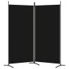 2-Panel Room Divider Black 68.9"x70.9" Fabric