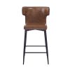 28inch Counter Height Bar Stools Set of 2, Modern Bar Upholstered Chairs with PU Leather, Metal Footrest and Frame for Kitchen Island, Bar Table