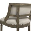 Paris 26.5' Farmhouse Counter Height Bar Stool with Backrest, Light Beige Linen