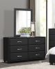 Contemporary Design Black Dresser 1pc 6x Drawers Faux Leather Upholstery Plywood Engineered Wood