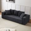 88.97 inch Soft Corduroy Upholstery Streamlined Design sofa with 5 Pillows, Ample and Cozy 3 Seater Couch for Modern Spaces for Living room