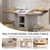 5 Pieces Folding Extendable Dining Table Set with 4 Chairs for 4 Peoples