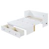 Full Size Murphy Bed with USB Port and a Large Drawer, White