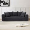 88.97 inch Soft Corduroy Upholstery Streamlined Design sofa with 5 Pillows, Ample and Cozy 3 Seater Couch for Modern Spaces for Living room