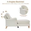 Modern Mid-Century Indoor Oversized Chaise Lounger Comfort Sleeper Sofa with Soild Wood Legs