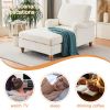 Modern Mid-Century Indoor Oversized Chaise Lounger Comfort Sleeper Sofa with Soild Wood Legs