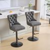 A&A Furniture,Aged and Retro PU Swivel Barstools Adjusatble Seat Height from 26-33 Inch